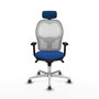 PIQUERAS Y CRESPO Silla de oficina Jorquera con mecanismo Sincro, Azul y Blanco