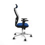 PIQUERAS Y CRESPO Silla de oficina Jorquera con mecanismo Sincro, Azul y Blanco