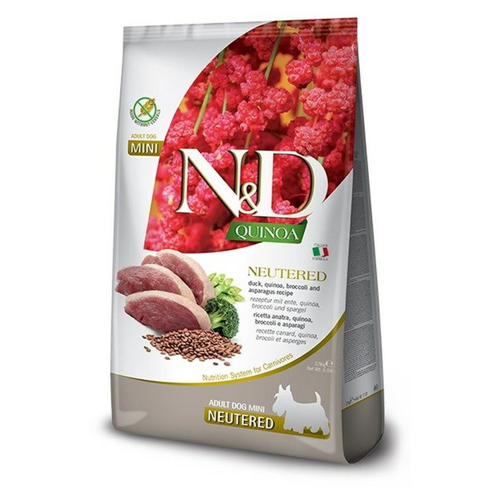 Farmina N&D Quinoa Pato, Brócoli y Espárragos Neutered Adult Mini 2,5kg