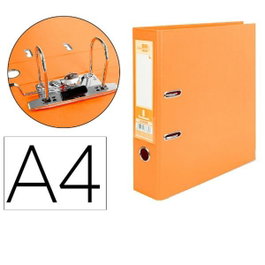 Liderpapel Archivador de Palanca A4 Naranja Forrado PVC 75mm