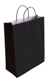 Bolsa De Papel Andina Kraft Blanco 18X24X8 Cm Negro Paquete De 50