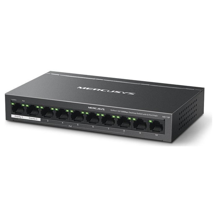 Mercusys MS110P Switch de 10 puertos con 8 puertos PoE+