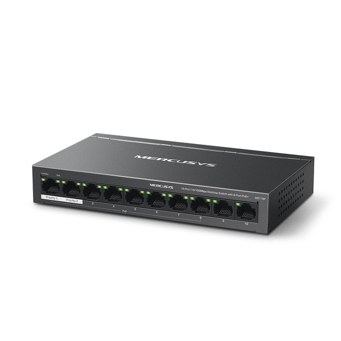 Mercusys MS110P Switch de 10 puertos con 8 puertos PoE+