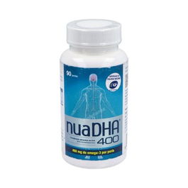 NUA NuaDHA 400mg DHA Omega-3, Complemento Alimenticio para Embarazo y Lactancia, 90 Perlas