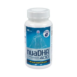 NUA NuaDHA 400mg DHA Omega-3, Complemento Alimenticio para Embarazo y Lactancia, 90 Perlas