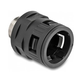 DeLOCK Racor para conductos con rosca exterior de latón M25 negro, 2 unidades