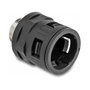 DeLOCK Racor para conductos con rosca exterior de latón M25 negro, 2 unidades