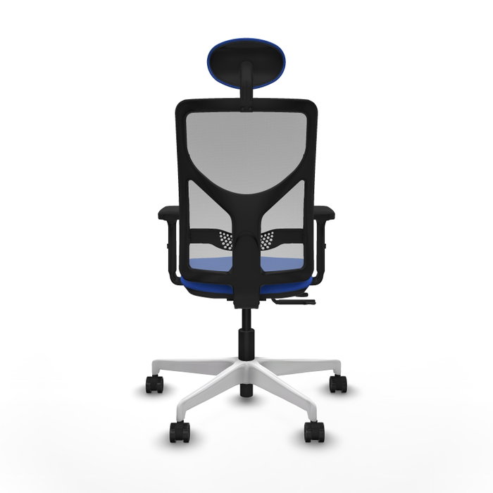 PIQUERAS Y CRESPO Silla de oficina Motilla con mecanismo Sincro/Traslack, Tela Azul y Malla Gris