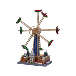 Lumineo Escena Navideña con Movimiento, Música y Luz LED Multicolor, Attracción Ferial, 36,5 x 19,00 x 47,60 cm