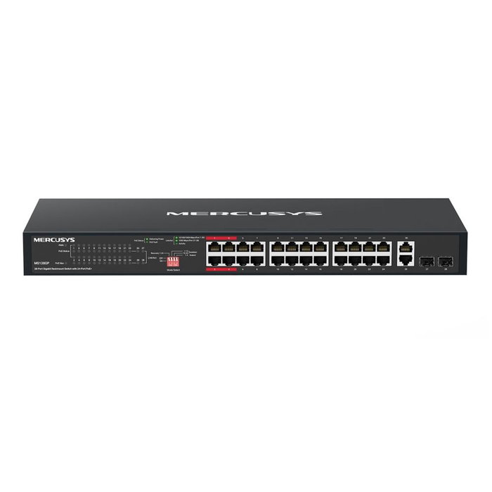 Mercusys MS128GP Switch Gigabit de 28 Puertos con 24 Puertos PoE+ Mercusys MS128GP Switch Gigabit de 28 Puertos con 24 Puertos PoE+