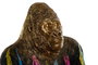 DKD Home Decor Figura de Gorila con Bandeja Multicolor y Dorado en Resina