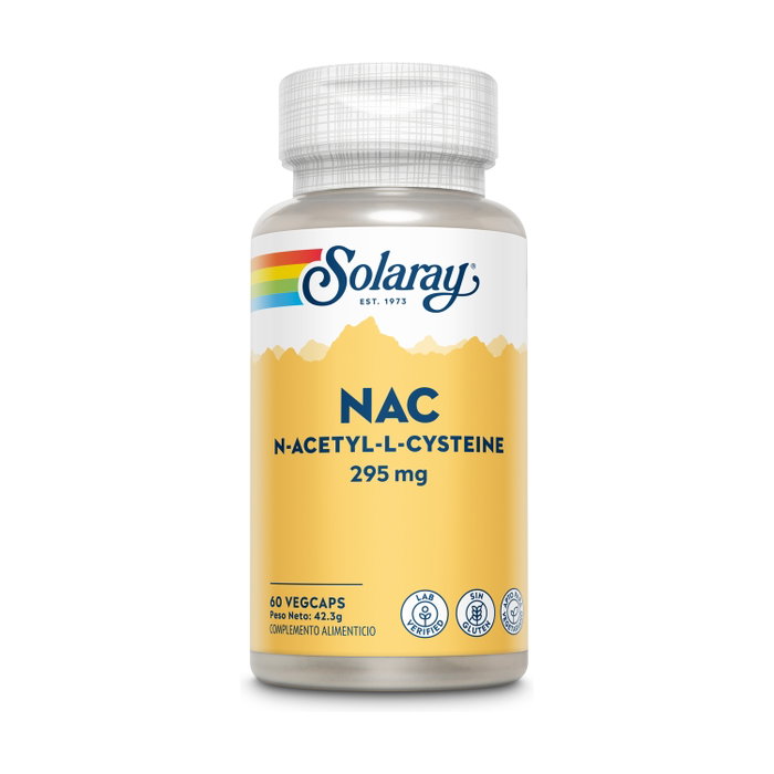 Solaray NAC (N-Acetyl-L-Cysteina) 295mg, 60 Cápsulas - Suplemento de Aminoácido Solaray NAC (N-Acetyl-L-Cysteina) 295mg, 60 Cápsulas - Suplemento de Aminoácido