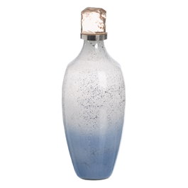 Botella Decorativa Azul Cristal 12 X 12 X 33 cm