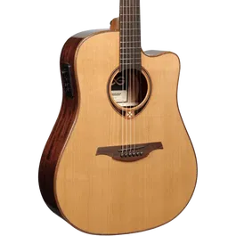 LAG Tramontane 118 A/E Guitarra Acústica Dreadnought Cutaway Tapa Cedro Rojo Macizo Natural Brillante