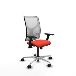 PIQUERAS Y CRESPO Silla de oficina Motilla con mecanismo Sincro, Naranja oscuro y Blanco