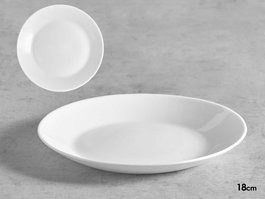 VIVALTO Plato Postre Liso Opal Blanco 18 cm Apto Lavavajillas Microondas (Set de 24)