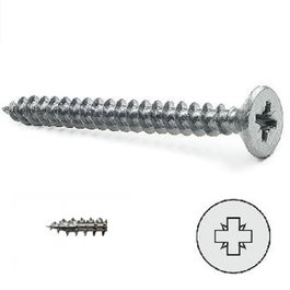 UCAFIX Tornillo Rosca Madera Cabeza Plana Rs-Fix Pozidriv Zincado Largo 30Mm Diámetro 3.5Mm