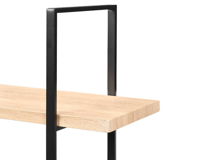 Giftdecor Estantería 4 Baldas 140x18x32 cm Metal y Plástico Negro y Madera