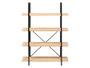 Giftdecor Estantería 4 Baldas 140x18x32 cm Metal y Plástico Negro y Madera