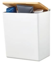 Caja De Almacanamiento Tesa Baboo Autoadhesiva Mediana Blanca Con Tapa Bambu