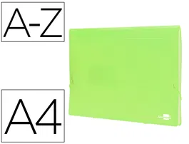 Liderpapel Clasificador Fuelle Polipropileno DIN A4 Amarillo Fluor Opaco 13 Departamentos