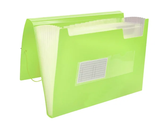 Liderpapel Carpeta Clasificadora Fuelle Polipropileno DIN A4 Amarillo Fluor Opaco 13 Departamentos