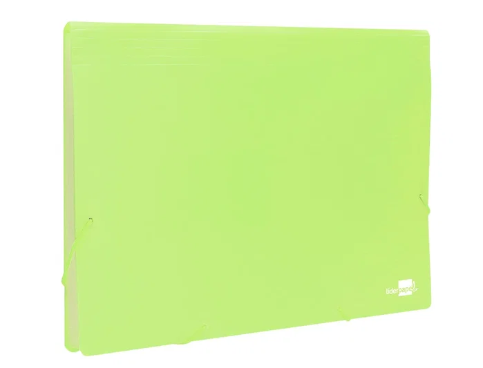 Liderpapel Carpeta Clasificadora Fuelle Polipropileno DIN A4 Amarillo Fluor Opaco 13 Departamentos