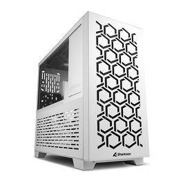 Sharkoon MS-Y1000 Micro Torre PC Blanco mATX/ITX con Panel de Vidrio Templado para Juegos