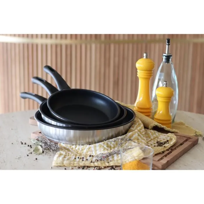 Menastyl Sartén 6020246 - Acero Inoxidable, 24 cm, apta para todo tipo de fuegos incluida inducción