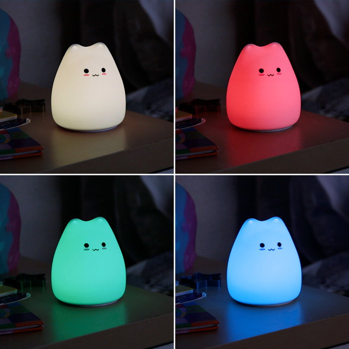 Lámpara nocturna de mesa LED Infantil Cat recargable