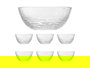 Vivalto Set 7 Piezas Rayas Vidrio Transparente con 1 Bol Grande y 6 Boles Pequeños 54x9x22 cm (Set de 4)