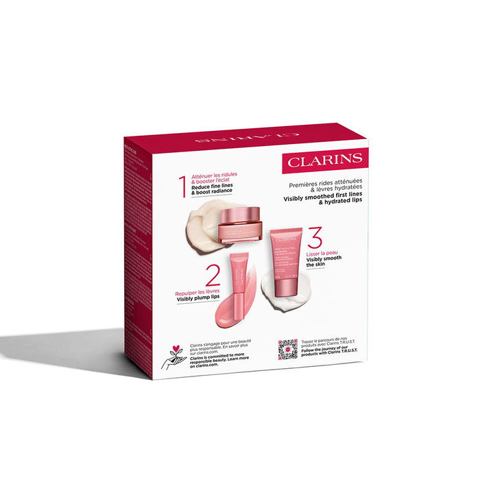 Clarins Multi-Active Crema Facial Alisadora de Día y Noche, Todo Tipo de Pieles, Set 3 Piezas con 50 ml + 15 ml + 5 ml, 91% Ingredientes Naturales, Con Niacinamida