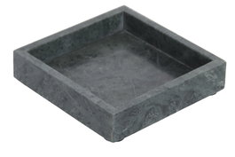 DKD Home Decor Bandeja Vaciabolsillos Mármol Verde Cuadrada 18x18x3,5 cm