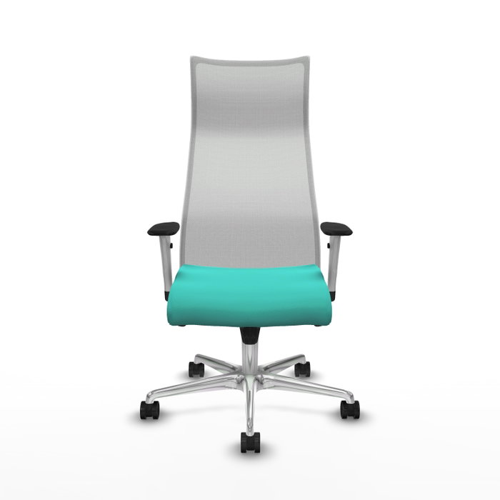 PIQUERAS Y CRESPO Sillón Albacete con mecanismo Sincro, Similpiel Turquesa y Malla Blanca PIQUERAS Y CRESPO Sillón Albacete con mecanismo Sincro, Similpiel Turquesa y Malla Blanca