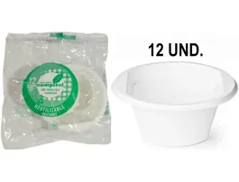 Campisol Cuenco Reutilizable Plástico 250 ml Paquete de 12 Unidades