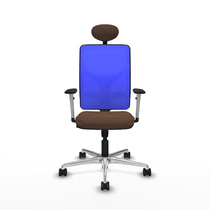 PIQUERAS Y CRESPO Silla de oficina Motilla con mecanismo Sincro, Azul y Marrón oscuro
