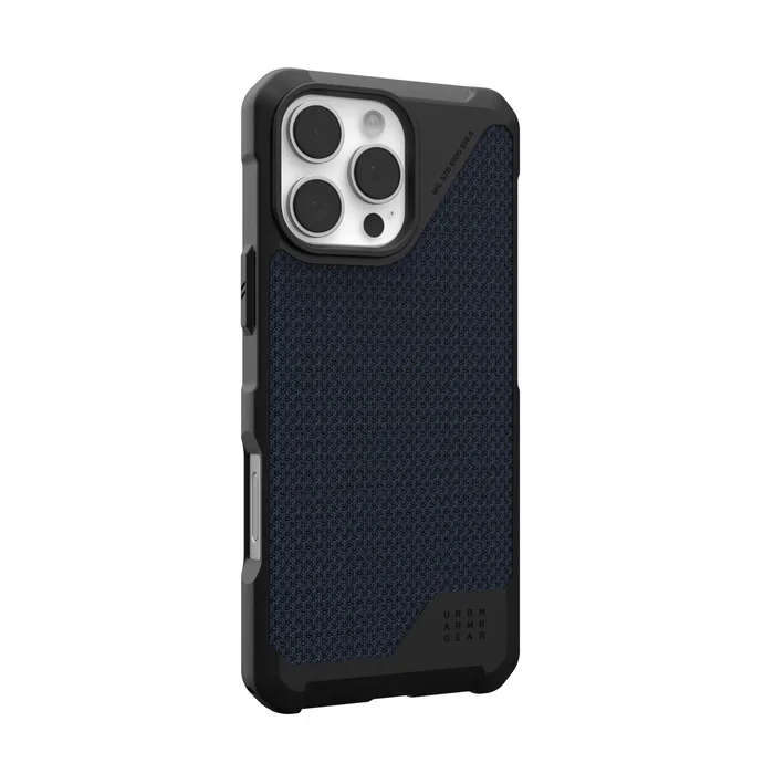 Urban Armor Gear Metropolis LT Funda para Apple iPhone 16 Pro Max con MagSafe y Kevlar, Azul Mallard, Resistente a Golpes