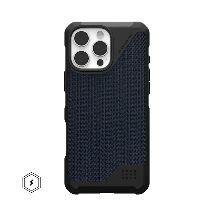 Urban Armor Gear Metropolis LT Funda para Apple iPhone 16 Pro Max con MagSafe y Kevlar, Azul Mallard, Resistente a Golpes