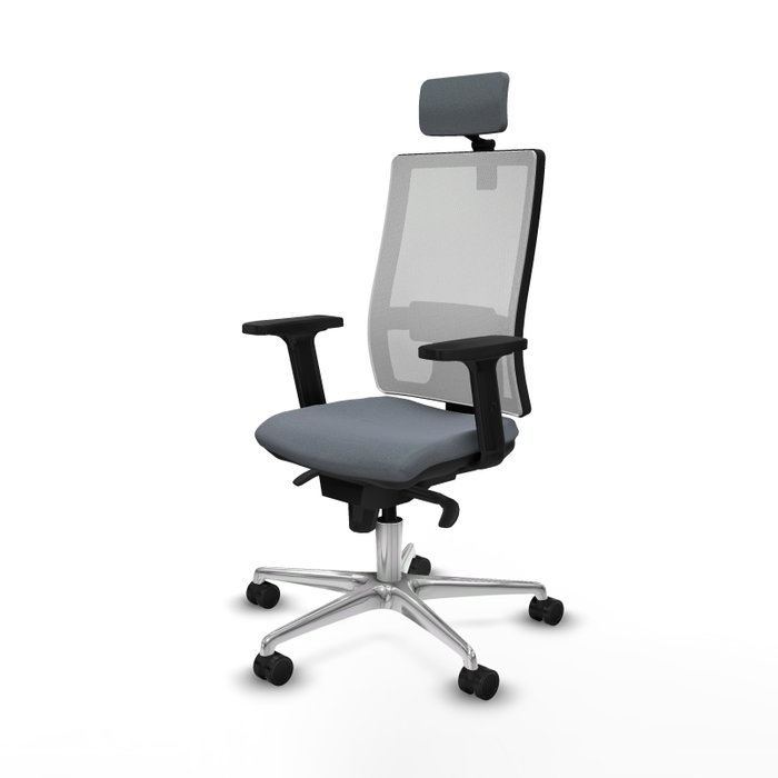PIQUERAS Y CRESPO Silla de oficina Horna Gris con Malla Blanca