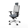 PIQUERAS Y CRESPO Silla de oficina Horna Gris con Malla Blanca