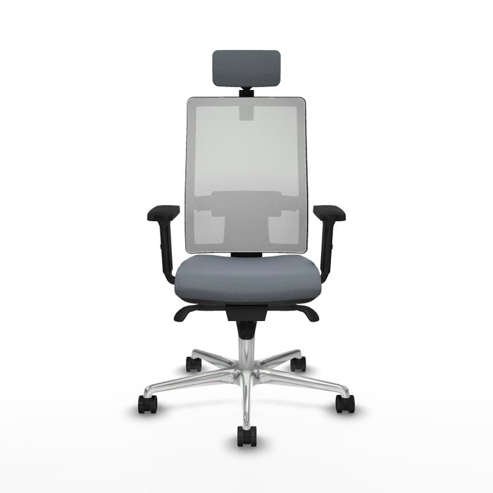 PIQUERAS Y CRESPO Silla de oficina Horna Gris con Malla Blanca