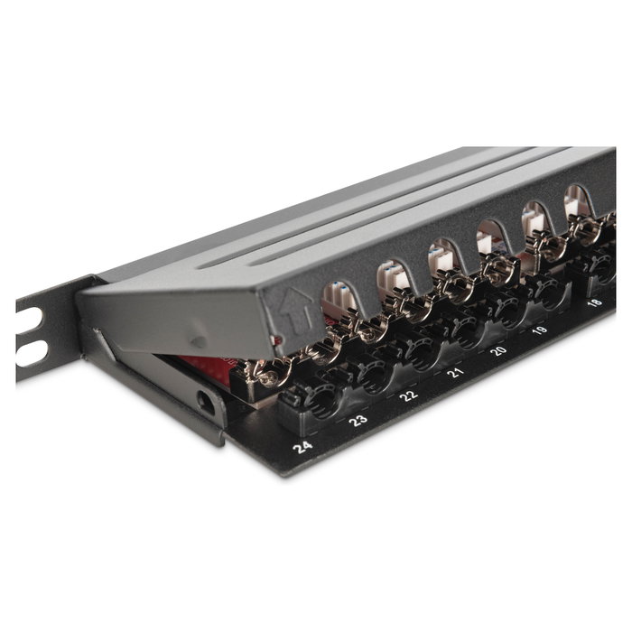Digitus Patchpanel 0.5HE 24-Port Cat6a RJ-45 Apantallado Negro