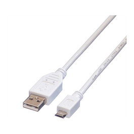 VALUE USB 2.0 Cable 11998751, USB A a Micro-USB B, 0.15 m, Blanco, 480 Mbit/s