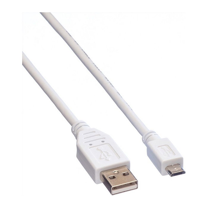 VALUE USB 2.0 Cable 11998751, USB A a Micro-USB B, 0.15 m, Blanco, 480 Mbit/s