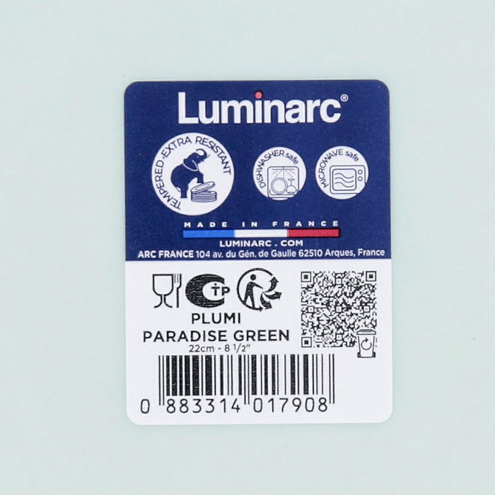 Plato Hondo Opal Plumi Paradise Ver Luminarc 22 cm