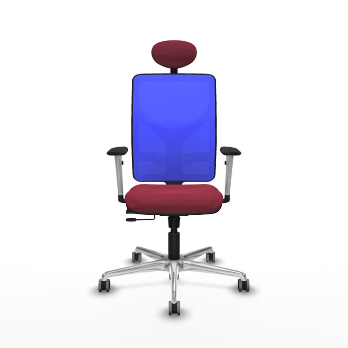 PIQUERAS Y CRESPO Silla de oficina Motilla con mecanismo Sincro/Traslack, tela Granate y malla Azul PIQUERAS Y CRESPO Silla de oficina Motilla con mecanismo Sincro/Traslack, tela Granate y malla Azul