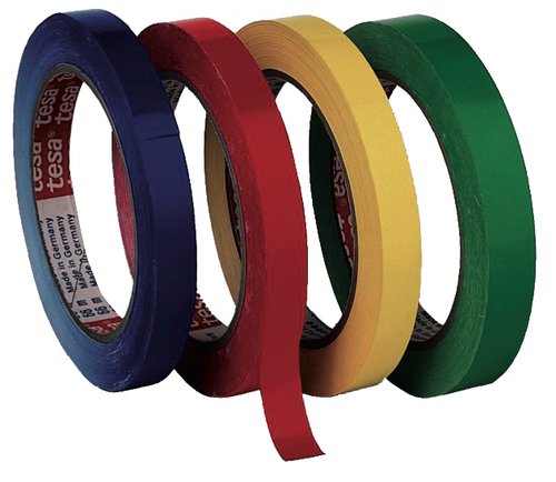 Cinta Para Cerrar Bolsas Tesa Pvc Rollo 66X12 Rojo (Set de 12) Cinta Para Cerrar Bolsas Tesa Pvc Rollo 66X12 Rojo (Set de 12)