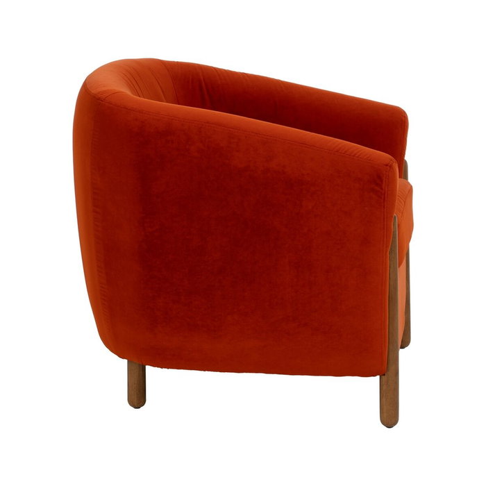 Ixia Sillón Rojo de Tejido y Madera para Salón