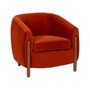 Ixia Sillón Rojo de Tejido y Madera para Salón