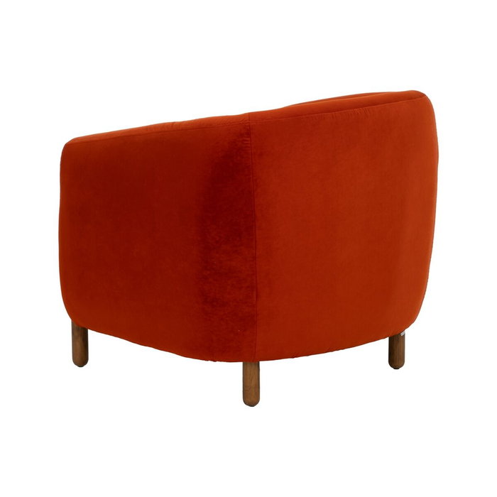 Ixia Sillón Rojo de Tejido y Madera para Salón